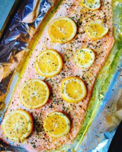 Lemon Garlic Baked Salmon