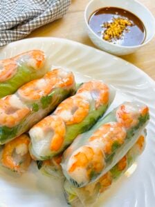 Shrimp Spring Rolls with Peanut Sauce (20 Minutes, No Cooking)