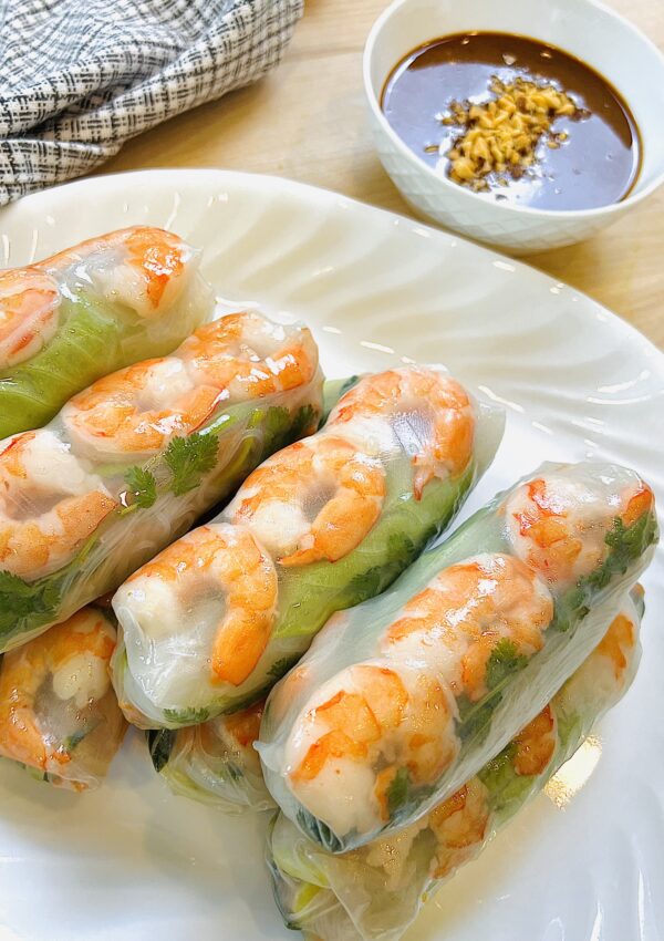 Shrimp Spring Rolls with Peanut Dipping Sauce