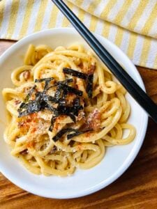Creamy Miso Udon Carbonara (20 minute recipe!)