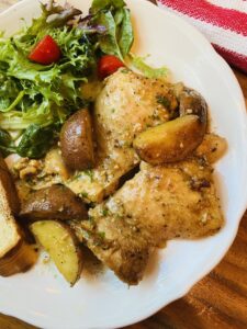 One Pan Chicken and Potatoes (With Savory Brown Gravy Sauce)