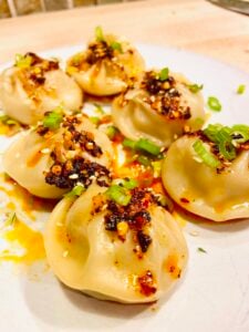 Bibigo Steamed Dumplings with Easy Homemade Chili Oil