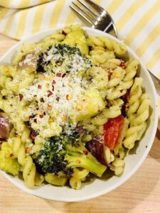 Pesto Pasta with Roasted Vegetables