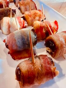 Bacon Wrapped Dates With Boursin Cheese