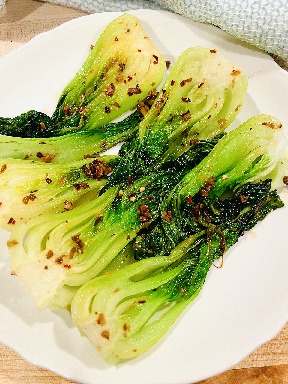 Shanghai Bok Choy with Red Pepper Flakes