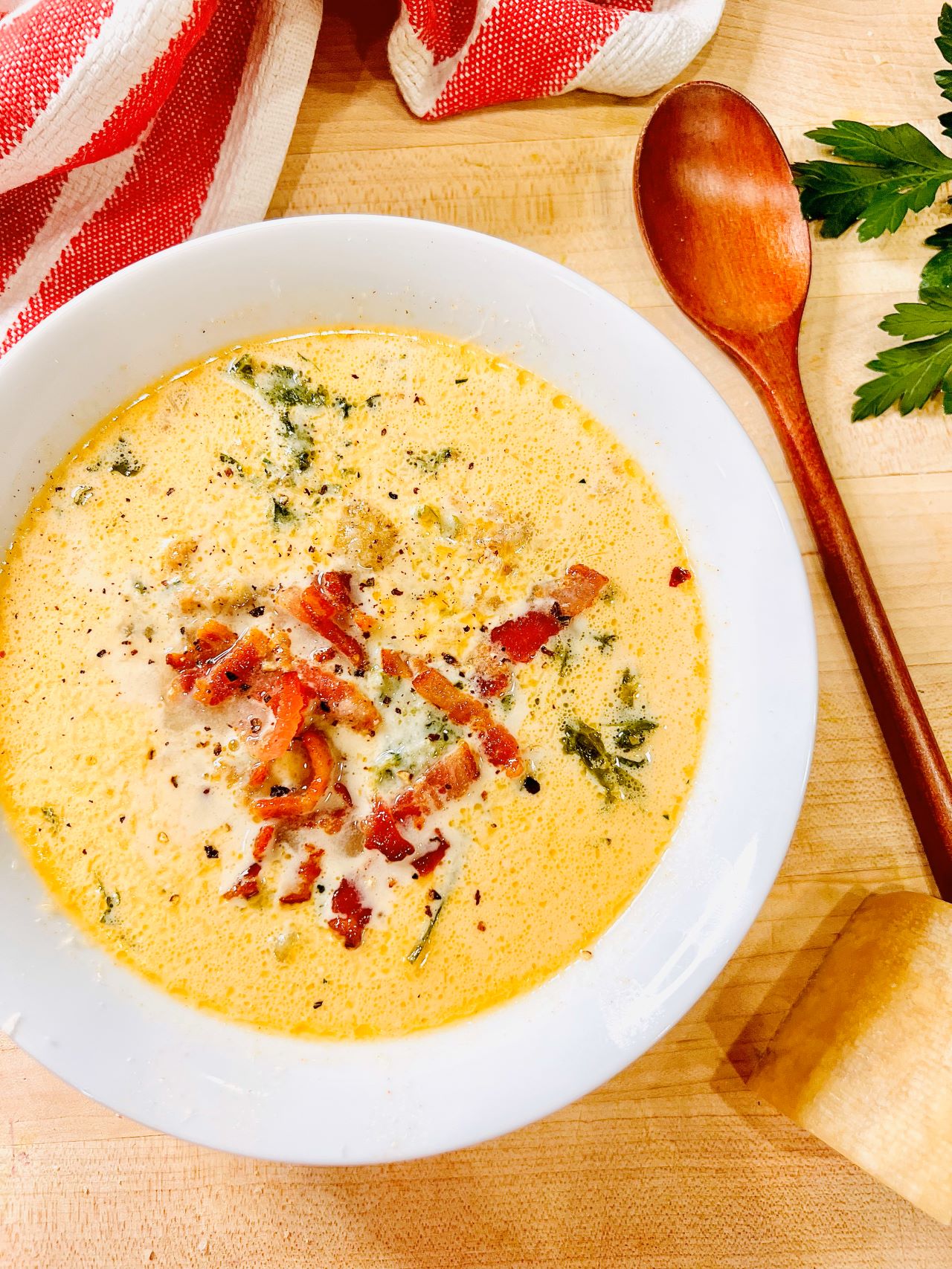 Bowl of Zuppa Toscana Soup