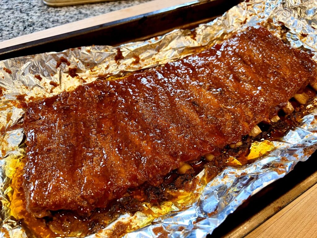 oven baked ribs on renolds wrap
