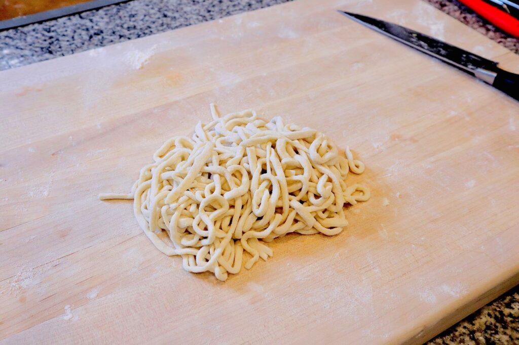 raw knife cut noodles