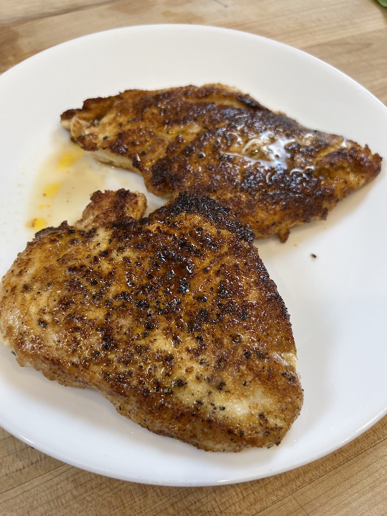 Perfectly cooked chicken breasts