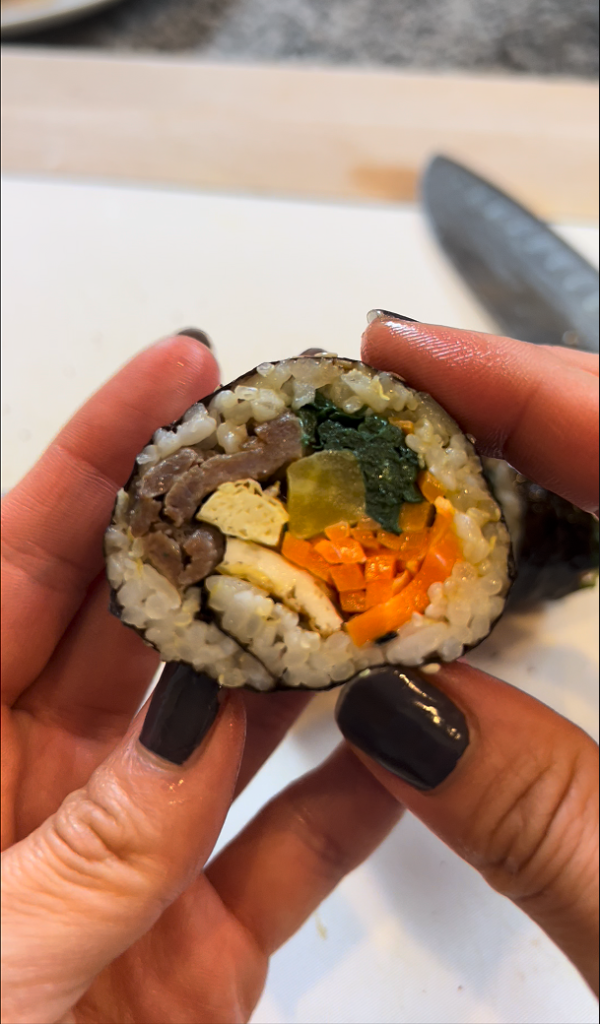 Sliced kimbap