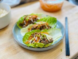 Korean Bulgogi Lettuce Wraps with Ground Beef