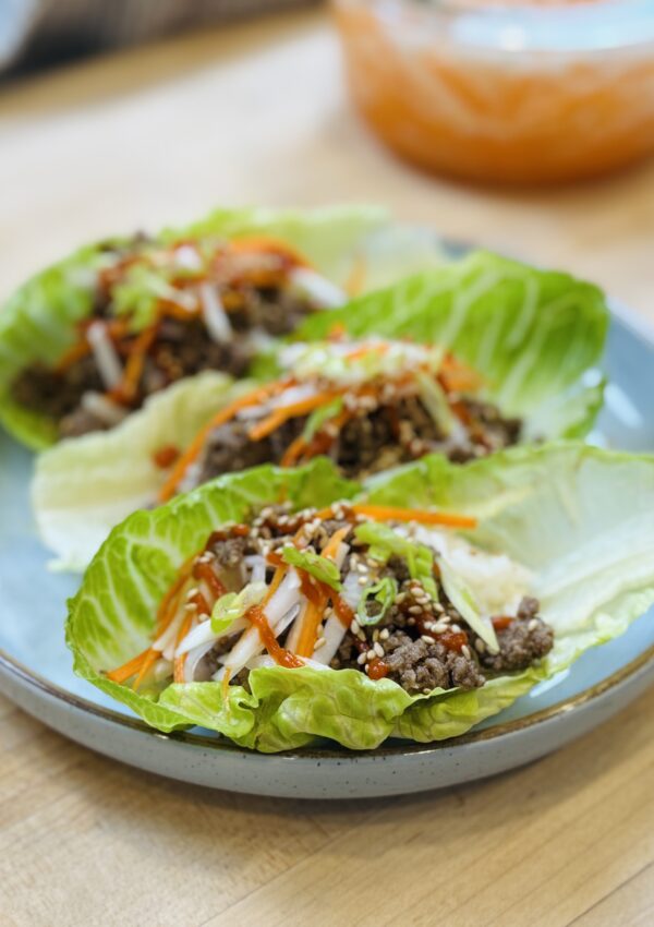 Korean Bulgogi Lettuce Wraps with Ground Beef