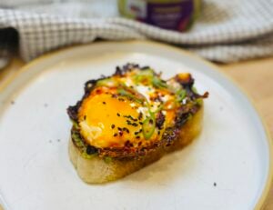 Chili Oil Egg Toast with Avocado