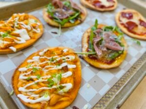 Buffalo Chicken Naan Pizza (With Rotisserie Chicken)
