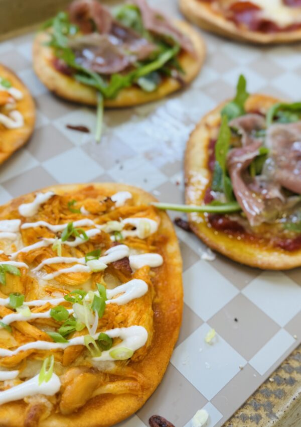 Buffalo Chicken Naan Pizza