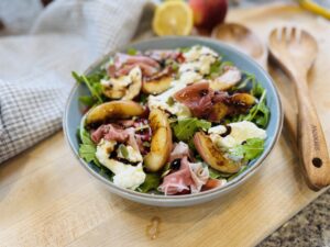 Peach and Prosciutto Salad with Creamy Burrata (Easy Elegant Side Dish)