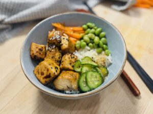 Lemon Pepper Honey Salmon Bites