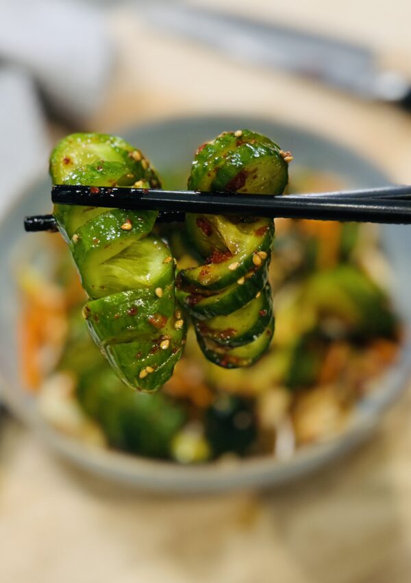 Spiral Cucumber Kimchi (Oi Muchim)