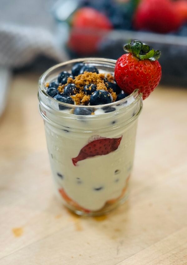 High Protein Berry Trifle (No Bake Dessert)